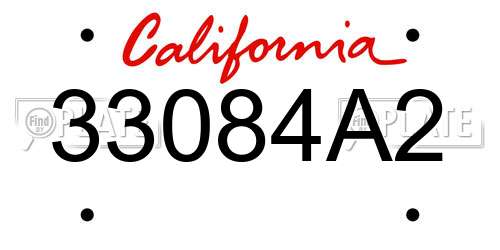 33084A2 California License Plate