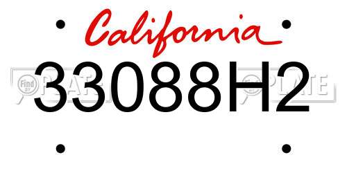 33088H2 California License Plate