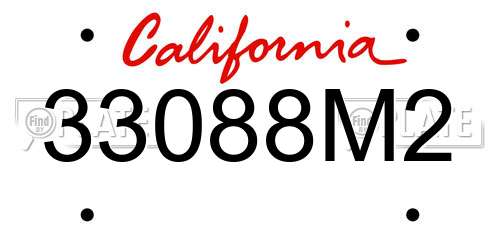 33088M2 California License Plate