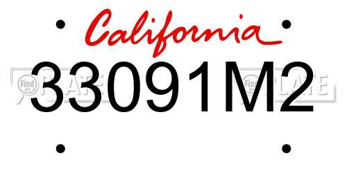 33091M2 California License Plate