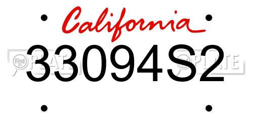33094S2 California License Plate