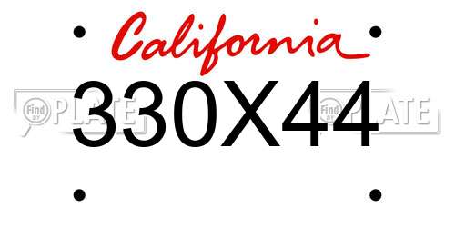 330X44 California License Plate