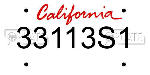 33113S1 California License Plate