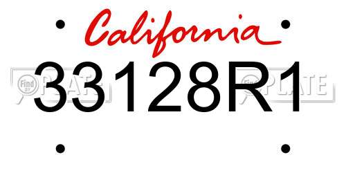 33128R1 California License Plate