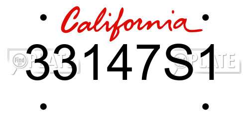 33147S1 California License Plate