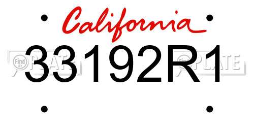 33192R1 California License Plate
