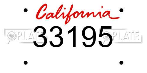 33195 California License Plate