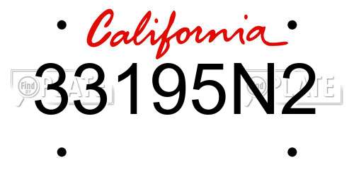 33195N2 California License Plate