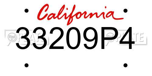 33209P4 California License Plate