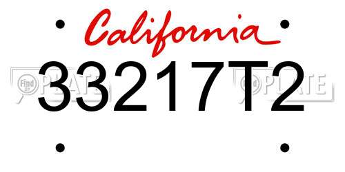 33217T2 California License Plate
