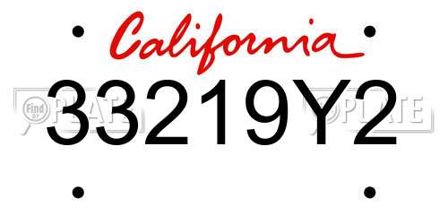 33219Y2 California License Plate