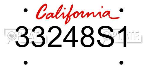 33248S1 California License Plate