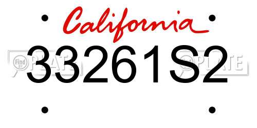 33261S2 California License Plate