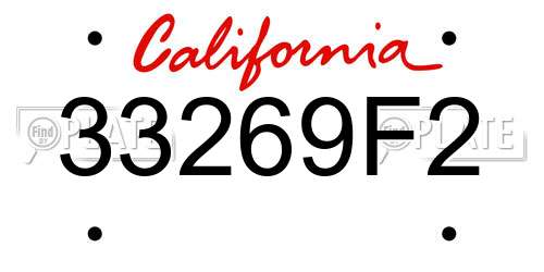 33269F2 California License Plate