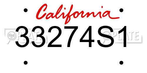 33274S1 California License Plate