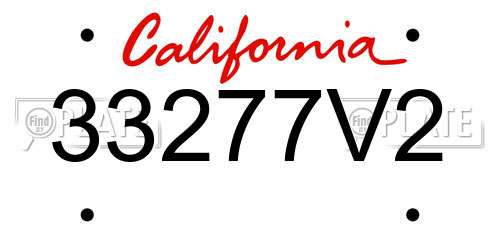 33277V2 California License Plate