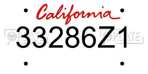 33286Z1 California License Plate