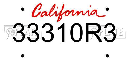 33310R3 California License Plate
