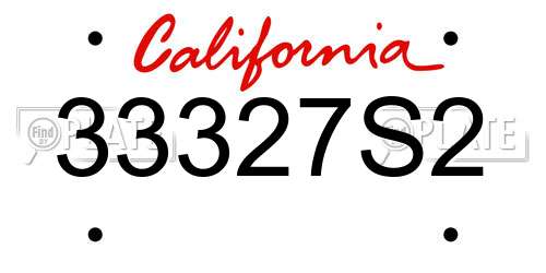 33327S2 California License Plate