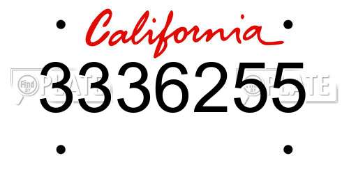 3336255 California License Plate