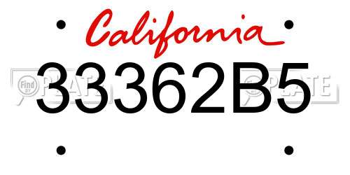 33362B5 California License Plate