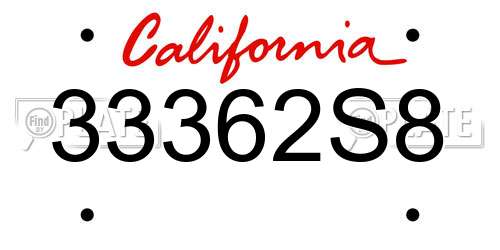 33362S8 California License Plate