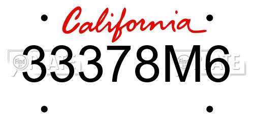 33378M6 California License Plate