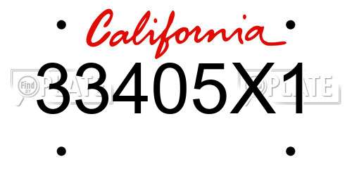 33405X1 California License Plate