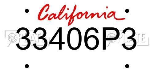 33406P3 California License Plate