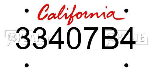 33407B4 California License Plate