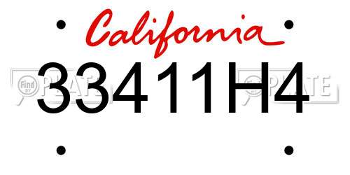 33411H4 California License Plate