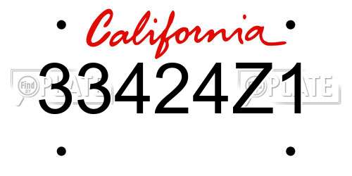33424Z1 California License Plate