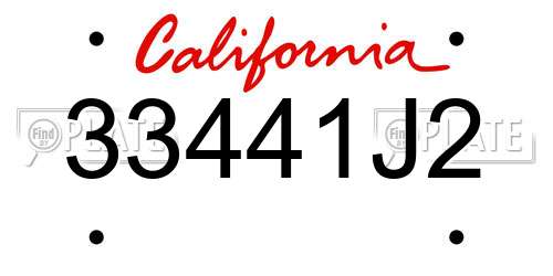 33441J2 California License Plate