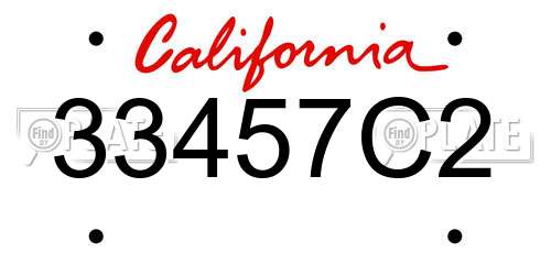 33457C2 California License Plate