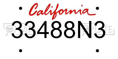 33488N3 California License Plate