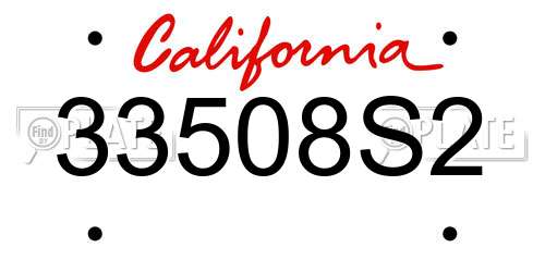 33508S2 California License Plate