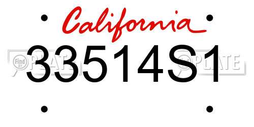 33514S1 California License Plate