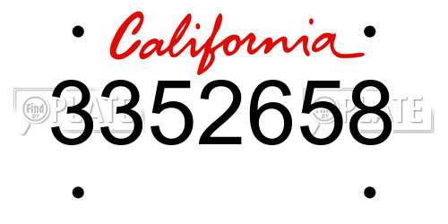 3352658 California License Plate