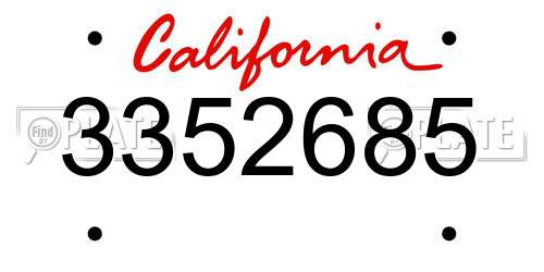 3352685 California License Plate