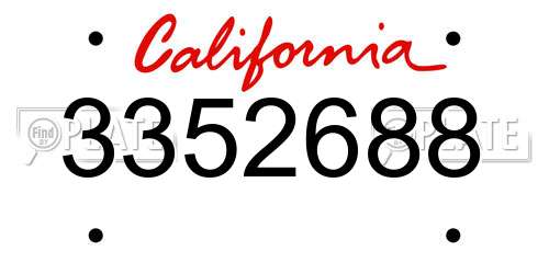 3352688 California License Plate