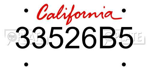 33526B5 California License Plate