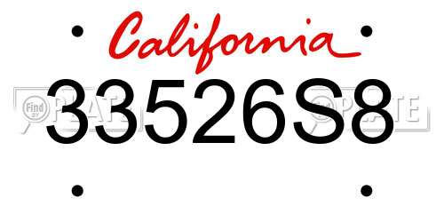 33526S8 California License Plate