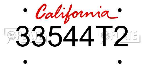33544T2 California License Plate