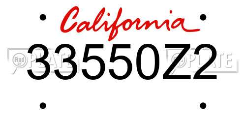 33550Z2 California License Plate