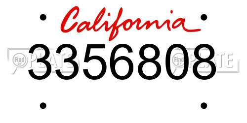 3356808 California License Plate