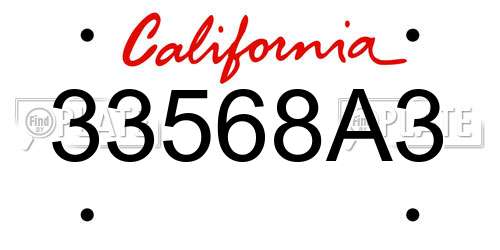 33568A3 California License Plate