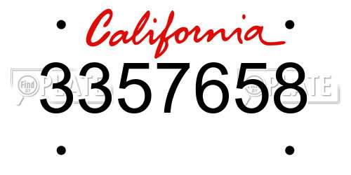 3357658 California License Plate