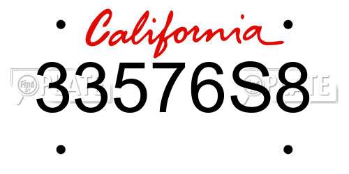 33576S8 California License Plate