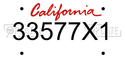 33577X1 California License Plate