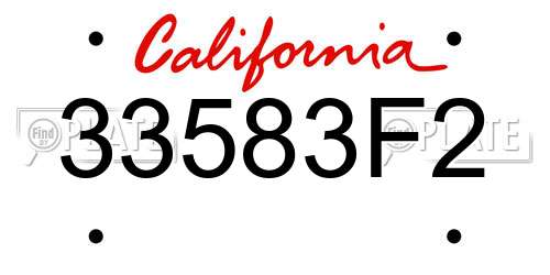 33583F2 California License Plate
